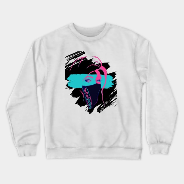 Bandana Style | Chicana Urban Pop Art Crewneck Sweatshirt by JT Digital